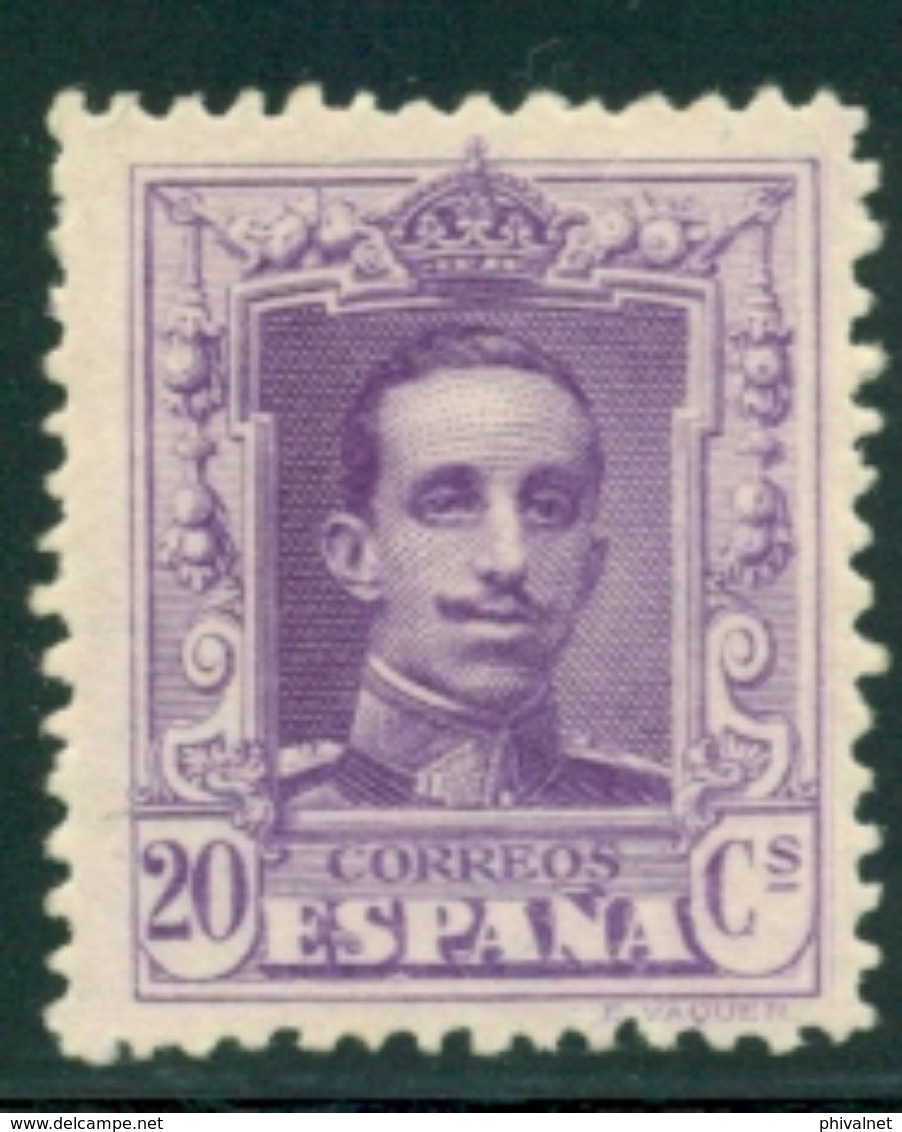 ALFONSO XIII  VAQUER, ED. 316 (*)  , 20 CTS. LILA - Nuevos