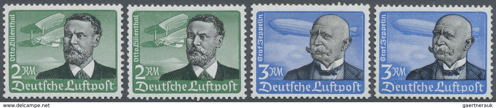 ** Deutsches Reich - 3. Reich: 1934, Flugpostmarken Lilienthal / Graf Zeppelin Je 2x Postfrisch, Mi. 66 - Neufs