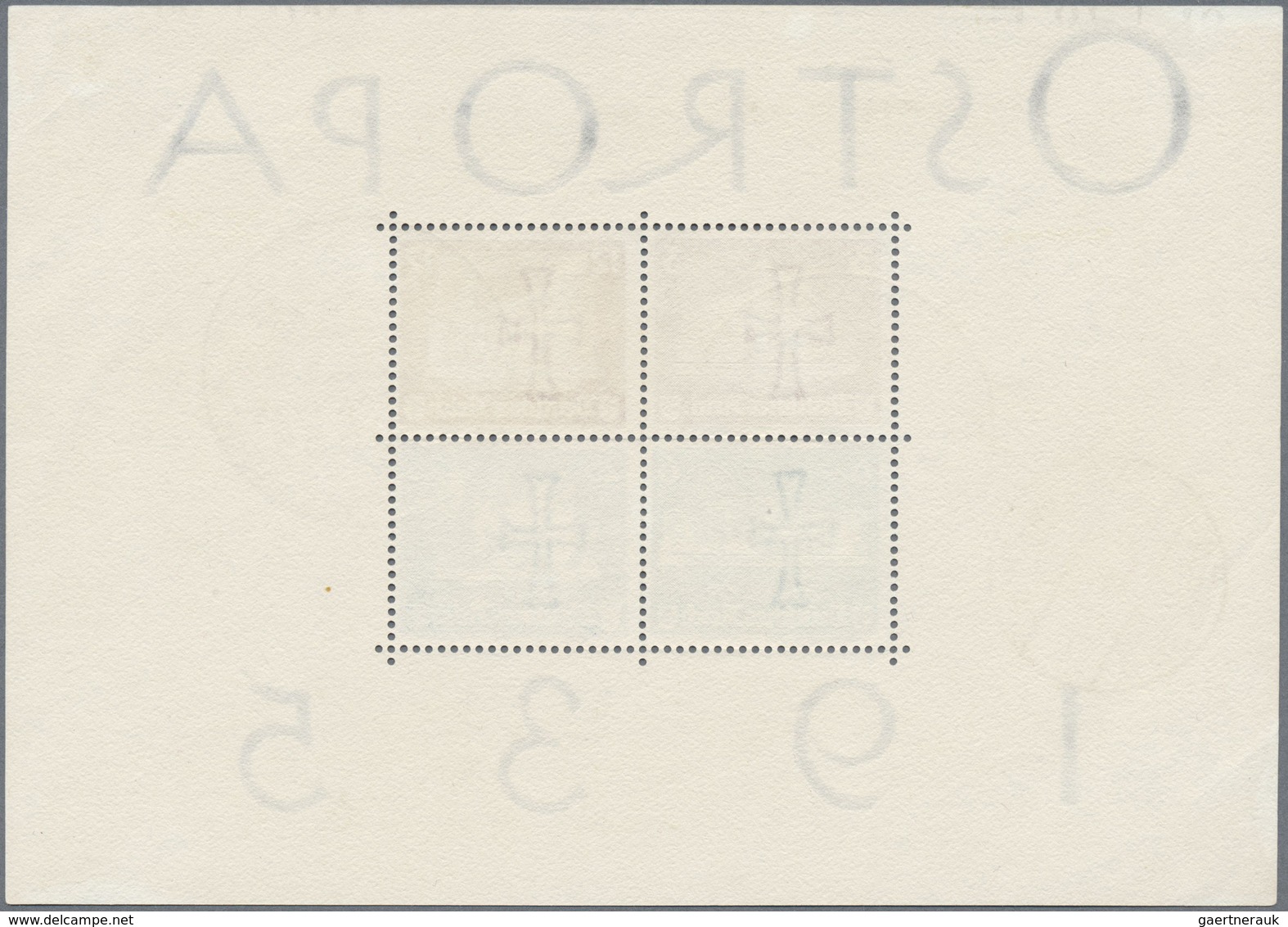 O Deutsches Reich - 3. Reich: 1935, OSTROPA-Block Mit 2 Sauberen Abschlägen Des Seltenen Sonderstempel - Neufs