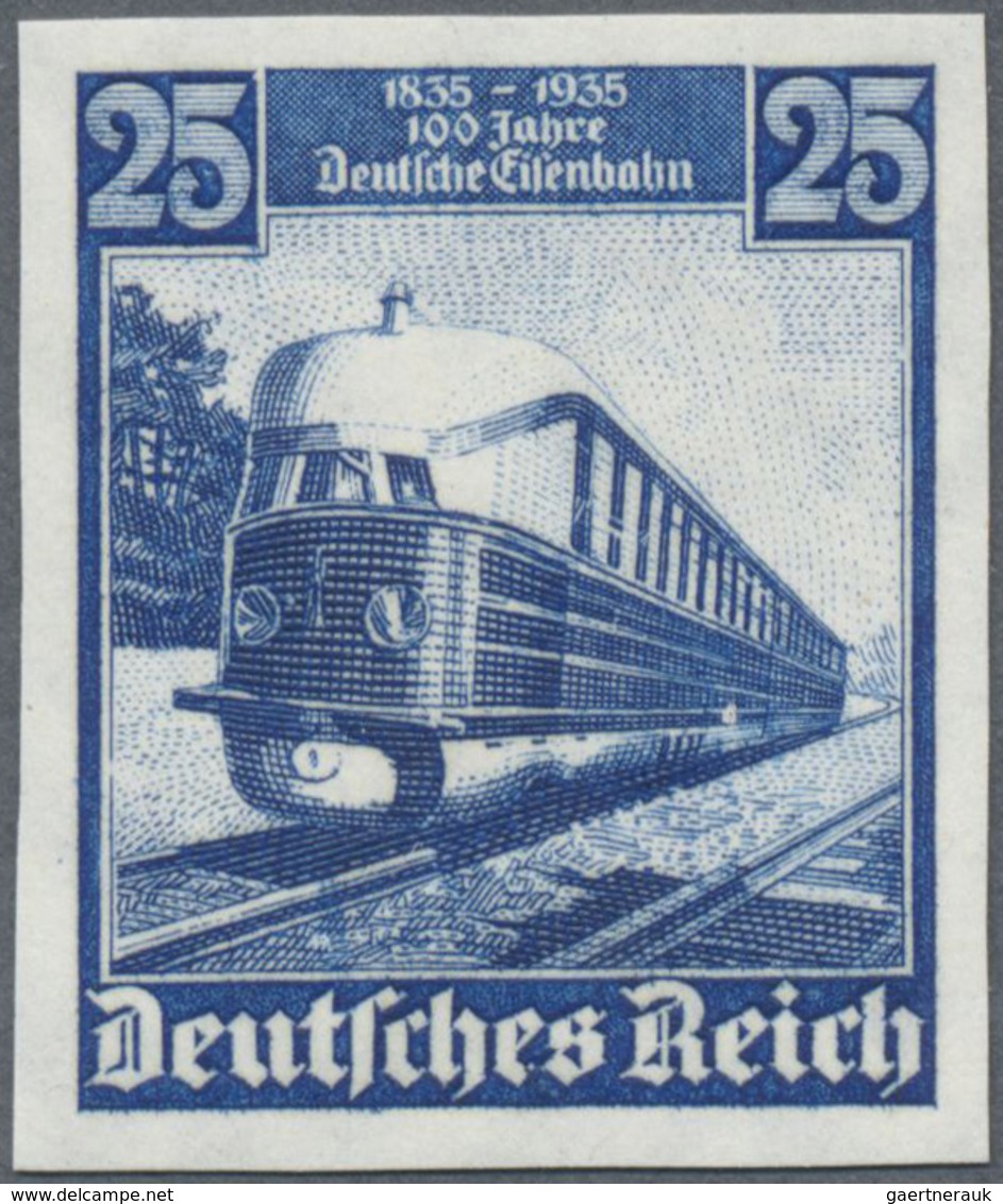 ** Deutsches Reich - 3. Reich: 1935, 25 Pfg. "Deutsche Eisenbahn" Postfrisches Ungezähntes Luxuxstück, - Nuovi