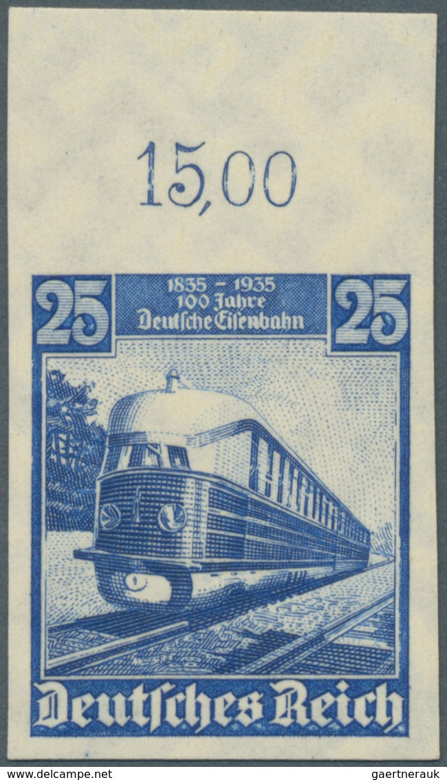 ** Deutsches Reich - 3. Reich: 1935, 100 Jahre Deutsche Eisenbahn, Postfrische (auch Im Rand) 25 Pfenni - Nuovi