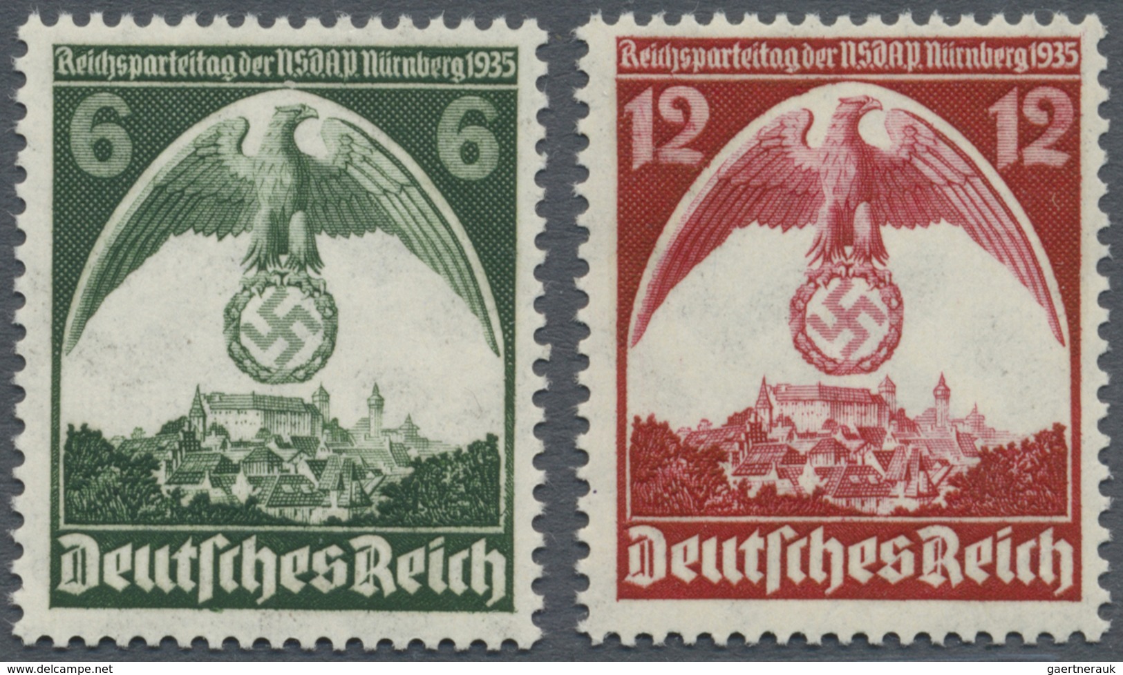 ** Deutsches Reich - 3. Reich: 1935, Nürnberger Parteitag, Komplette Ausgabe Mit Verkehrtem Wz. Y (Sche - Neufs