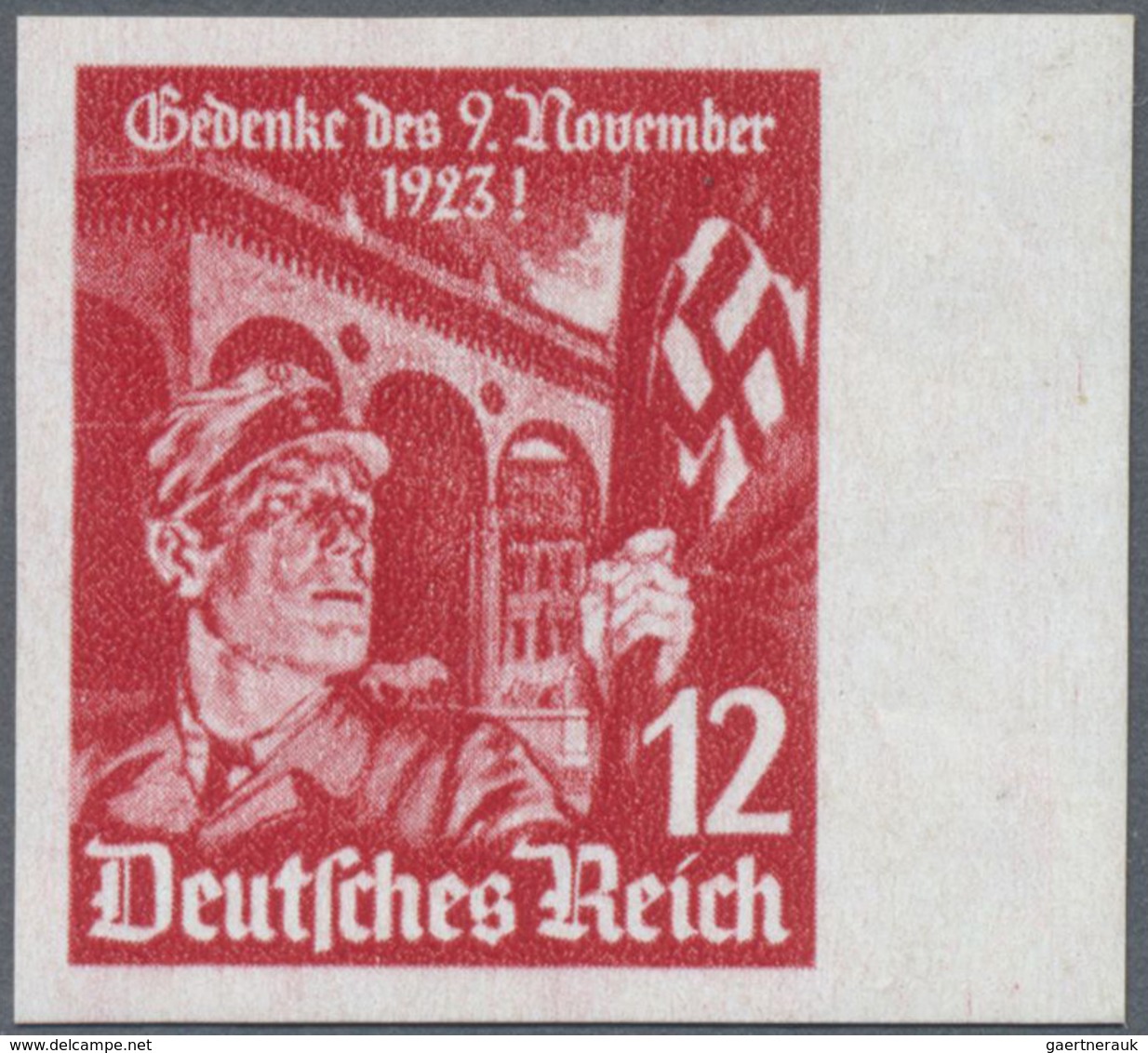 ** Deutsches Reich - 3. Reich: 1935, Feldherrnhalle 12 (Pf) UNGEZÄHNT Vom Bogenrand, Postfrisch Mit übl - Neufs