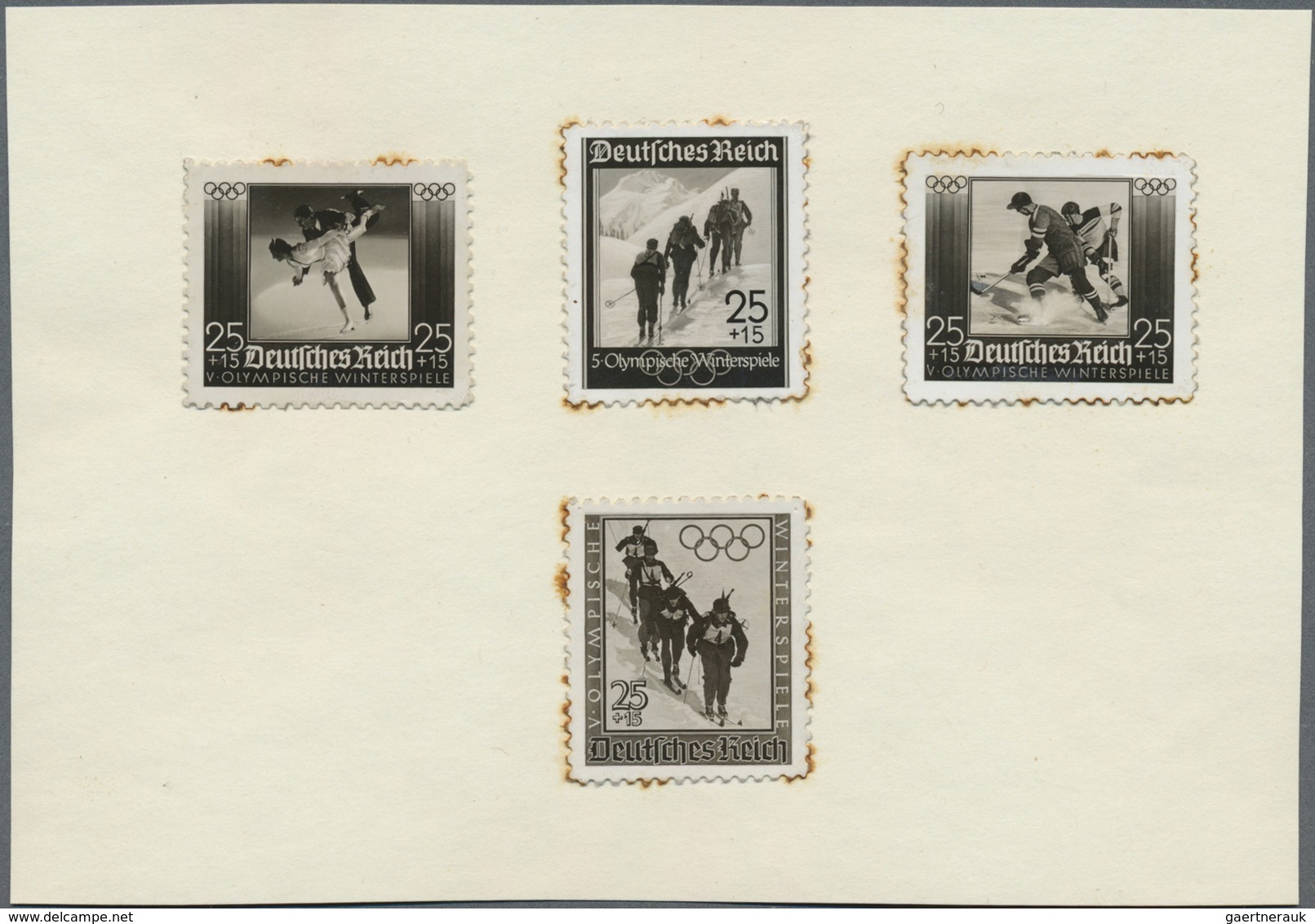 (*) Deutsches Reich - 3. Reich: 1935/39, 25 Pfg. Olympische Winterspiele, 4 Fotoessays Für Die V. Olympi - Neufs