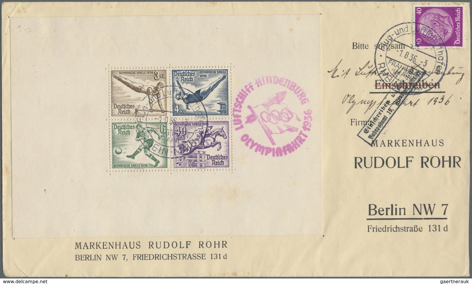 Br/ Deutsches Reich - 3. Reich: 1936, Beide Olympia-Blöcke Je Auf Brief Mit Zusatzfrankatur Und ERSTTAGS - Nuovi