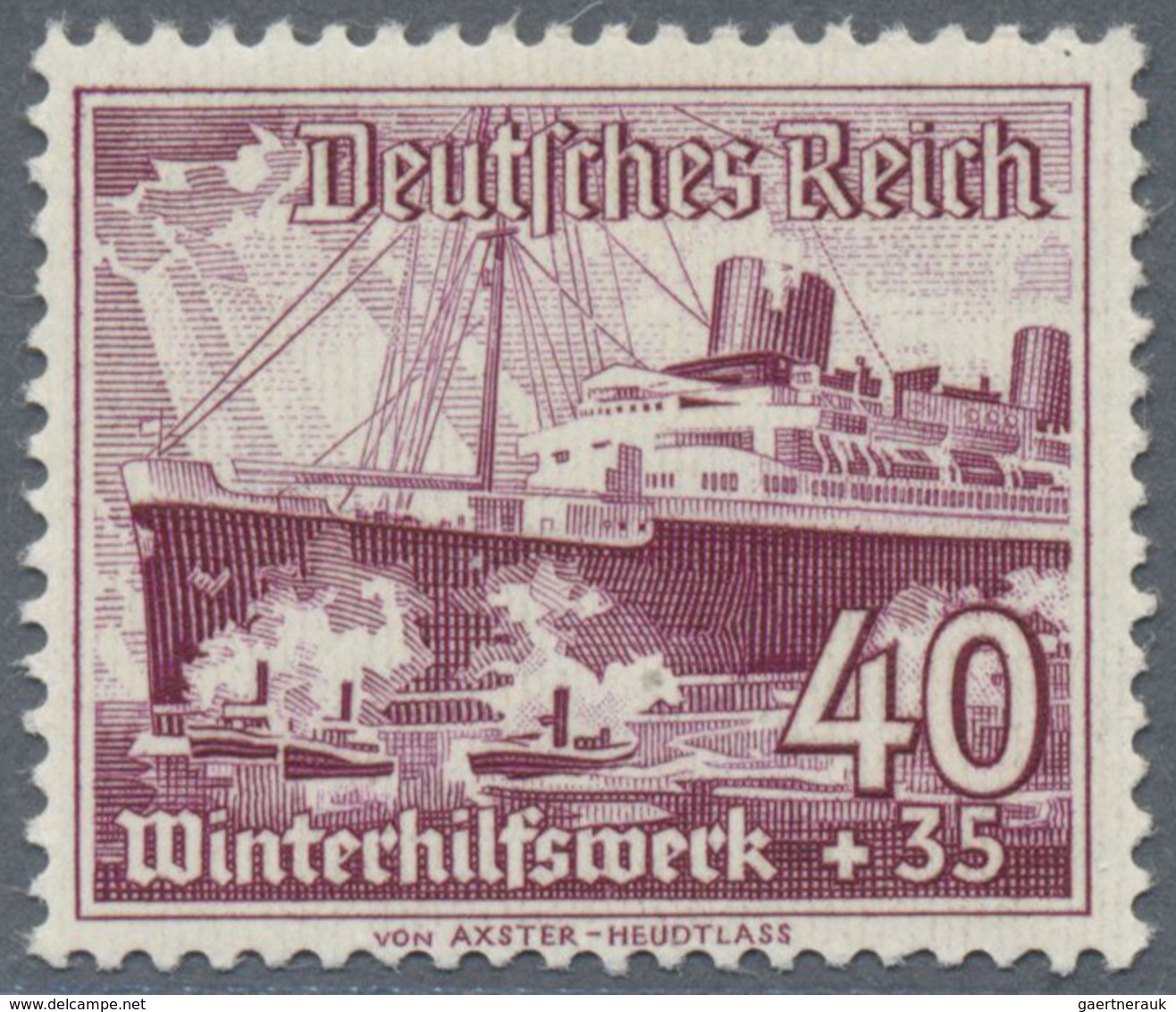 ** Deutsches Reich - 3. Reich: 1937, 40 Pfg. Lila WHW Schiffe Mit Der Seltenen Senkrechten Gummiriffelu - Nuovi