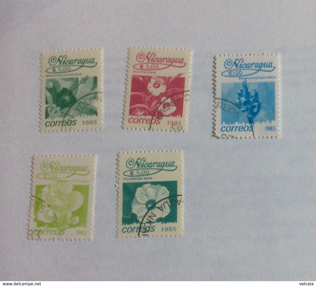 5 Timbres Oblitérés Du Nicaragua - Nicaragua