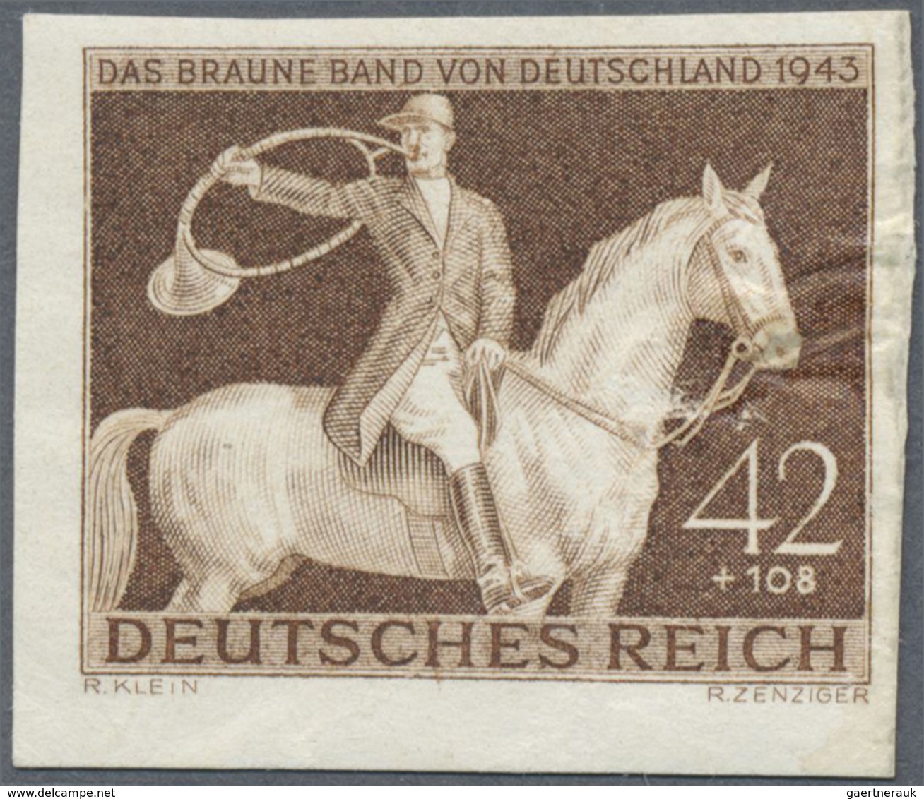 ** Deutsches Reich - 3. Reich: 1943, 42 + 108 Pf Galopprennen "Das Braune Band Von Deutschland" UNGEZÄH - Neufs