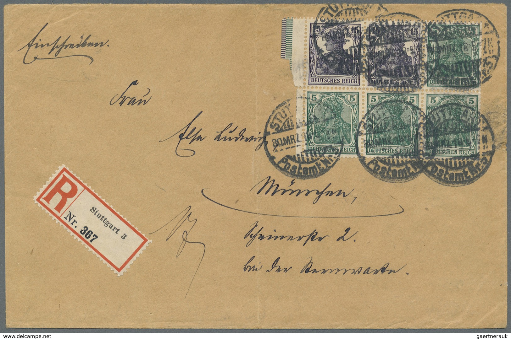 Br Deutsches Reich - Markenheftchenblätter: 1918, Germania-Heftchenblatt Mit 4 X 5 Und 2 X 15 Pf. Mit T - Carnets