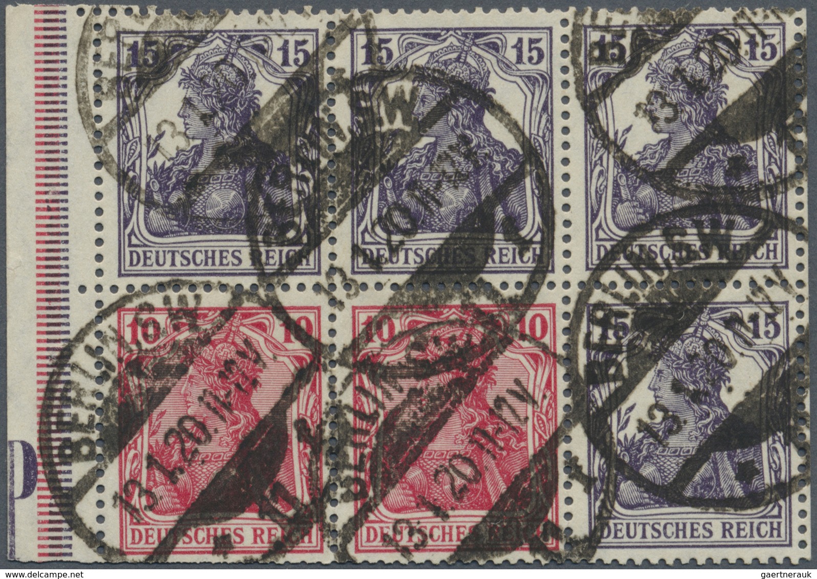 O Deutsches Reich - Markenheftchenblätter: 1919, Heftchenblatt Mit 2x Nr. 86IIdf Und 4x Nr. 101a Mit N - Markenheftchen