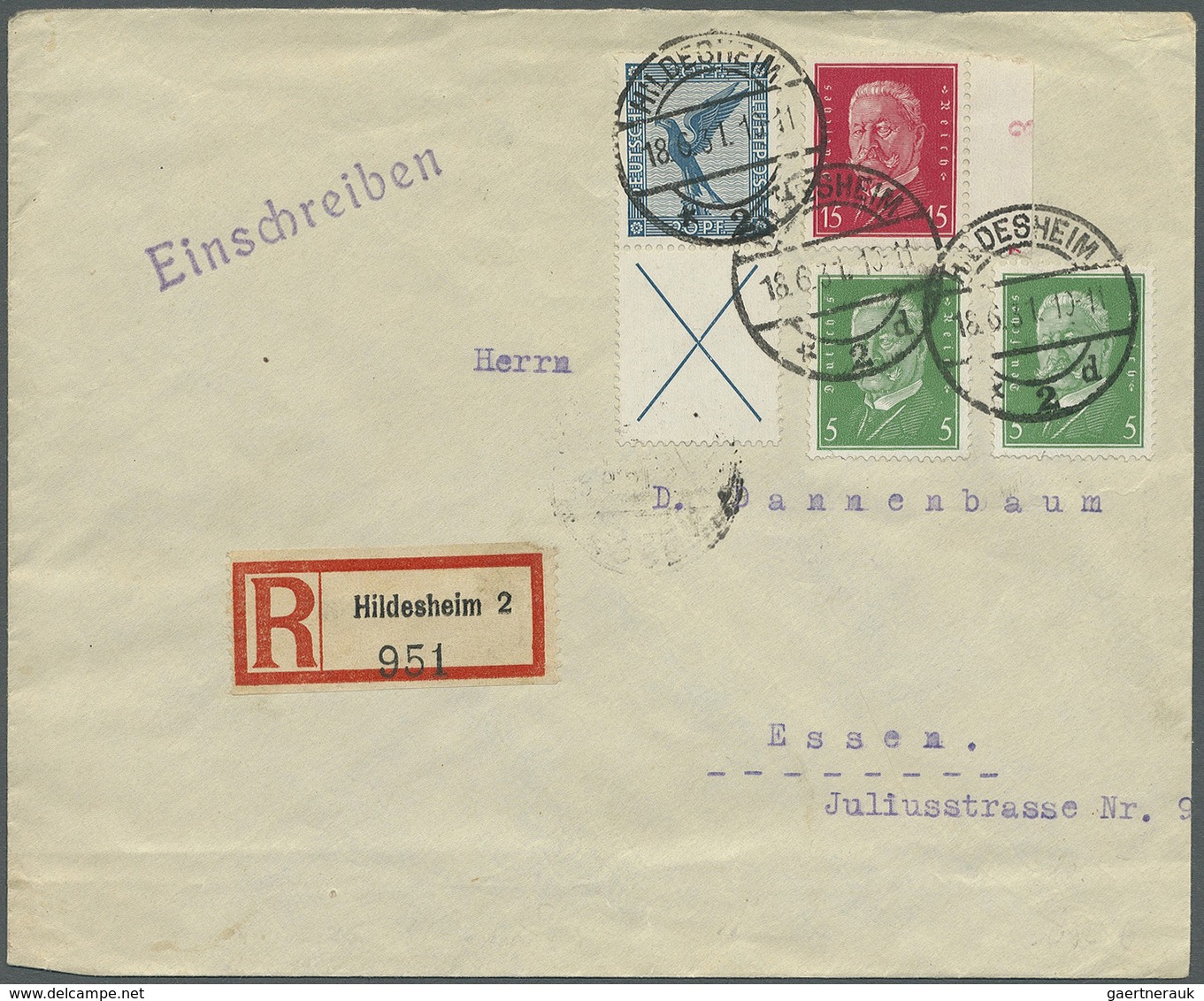 Br Deutsches Reich - Zusammendrucke: 1930, Flugpost 20 + X, Senkr. Zusammendruck Mit 2 X 5 Und 15 Pf. R - Se-Tenant