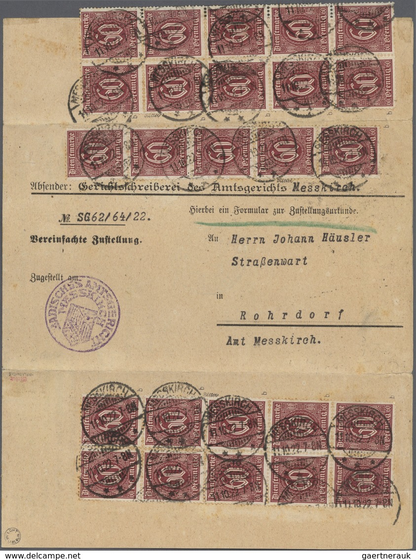 Br Deutsches Reich - Dienstmarken: 1921, 60 Pf Dkl'bräunlichkarmin, 25 Stück Als Portogerechte Massen-M - Service