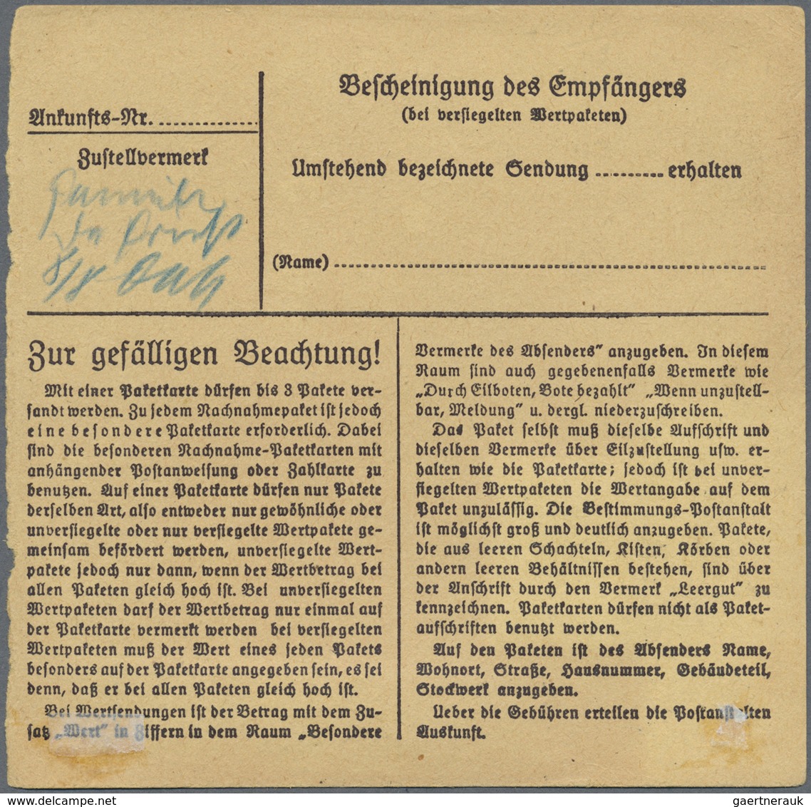 Br Deutsches Reich - Dienstmarken: 1938, 30 Pf Dkl'braunoliv, 3 Stück Als Portogerechte MeF Auf Paketka - Dienstmarken