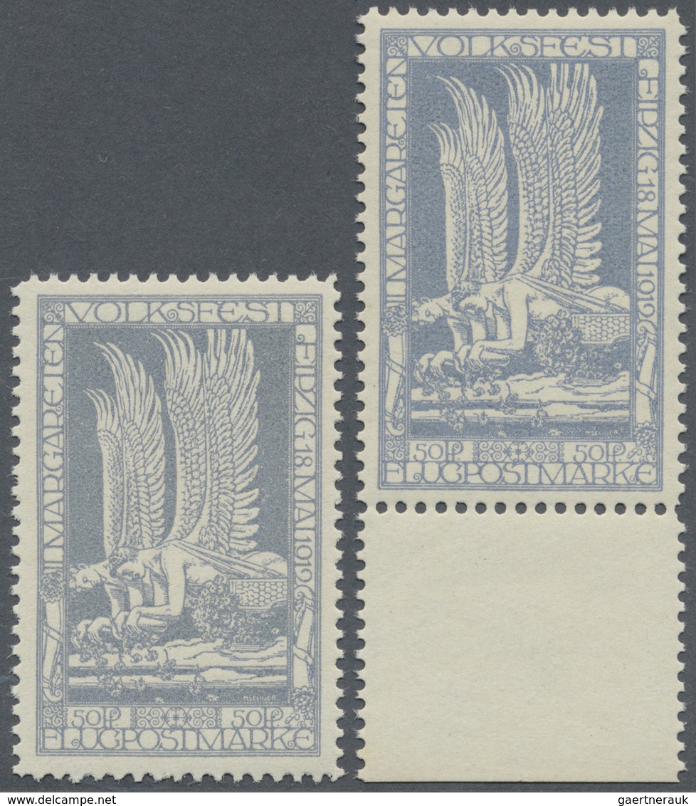 **/ Deutsches Reich - Halbamtliche Flugmarken: 1912, 50 Pfg Flugmarke Margareten-Volksfest Leipzig In Be - Posta Aerea & Zeppelin