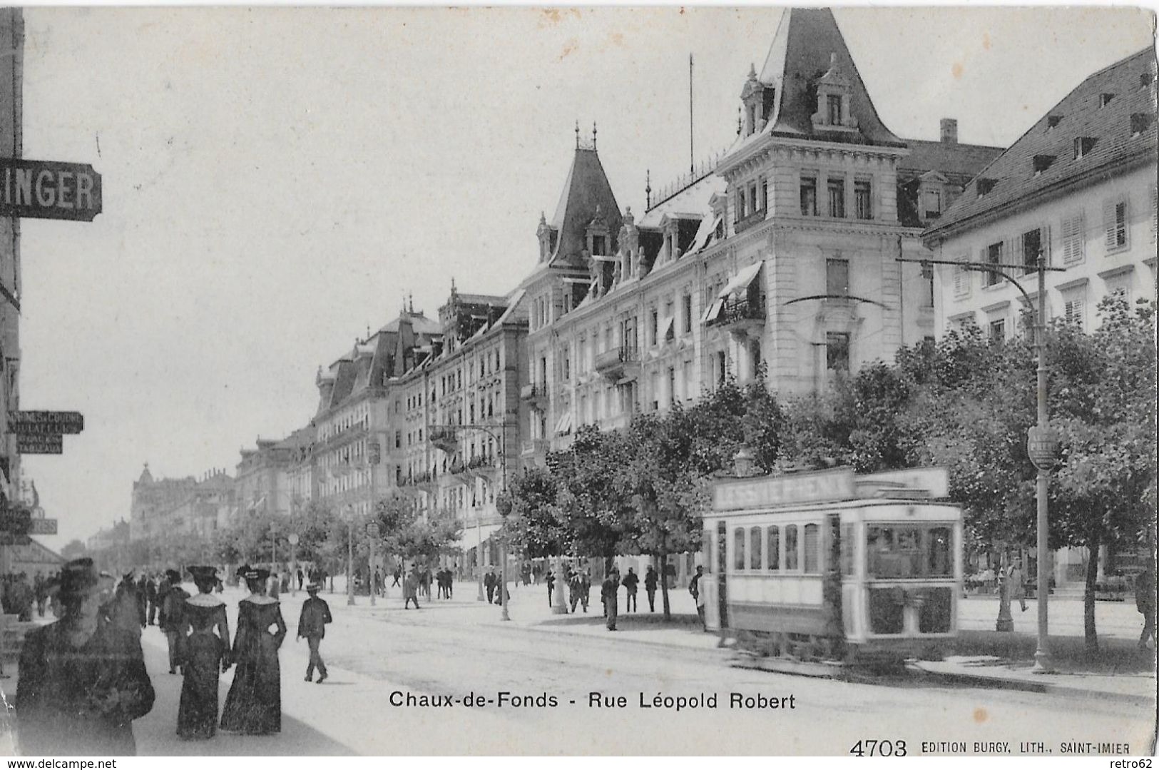 LA CHAUX-DE-FONDS → Rue Léopold Robert Avec Le Tram Anno 1904    ►RRR◄ - Andere & Zonder Classificatie