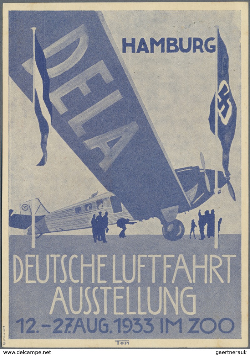 Br Deutsches Reich - Halbamtliche Flugmarken: 1933, DELA-Ballonpost, Alle Drei Vignetten Je Auf Entspre - Luft- Und Zeppelinpost