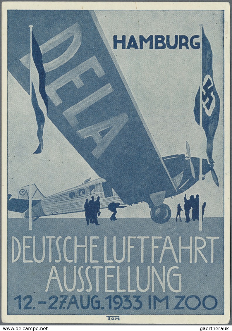 Br Deutsches Reich - Halbamtliche Flugmarken: 1933, DELA-Ballonpost, Alle Drei Vignetten Je Auf Entspre - Posta Aerea & Zeppelin