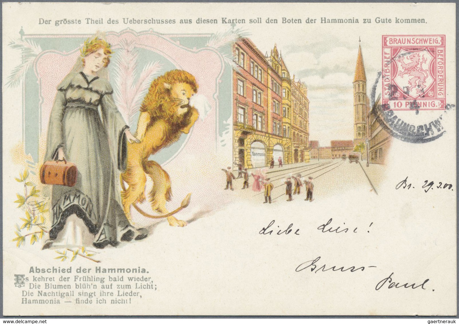 Deutsches Reich - Privatpost (Stadtpost): BRAUNSCHWEIG: 1898/1900, 4 Gelaufene Ansichtskarten, Davon - Posta Privata & Locale