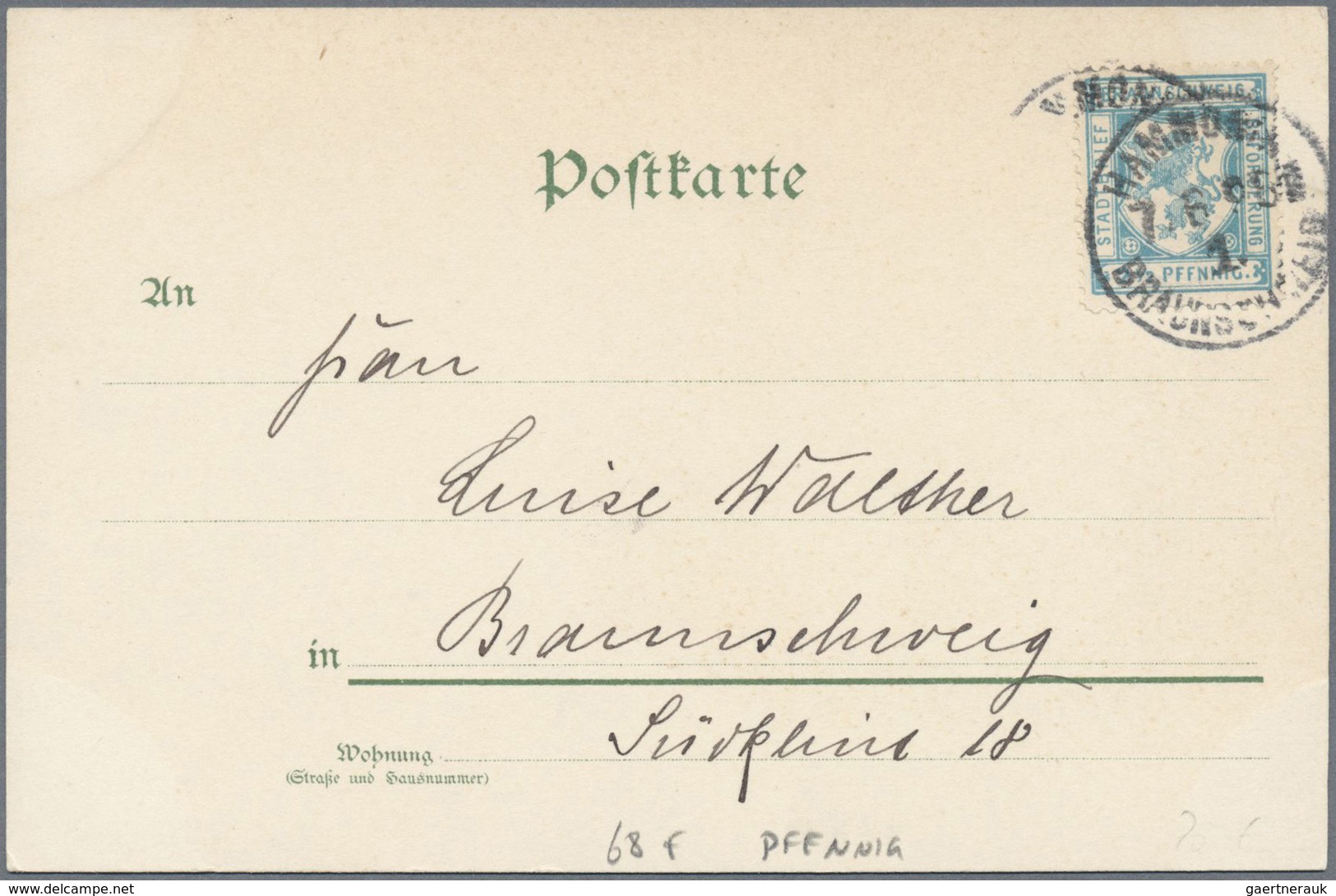 Deutsches Reich - Privatpost (Stadtpost): BRAUNSCHWEIG: 1898/1900, 4 Gelaufene Ansichtskarten, Davon - Privatpost