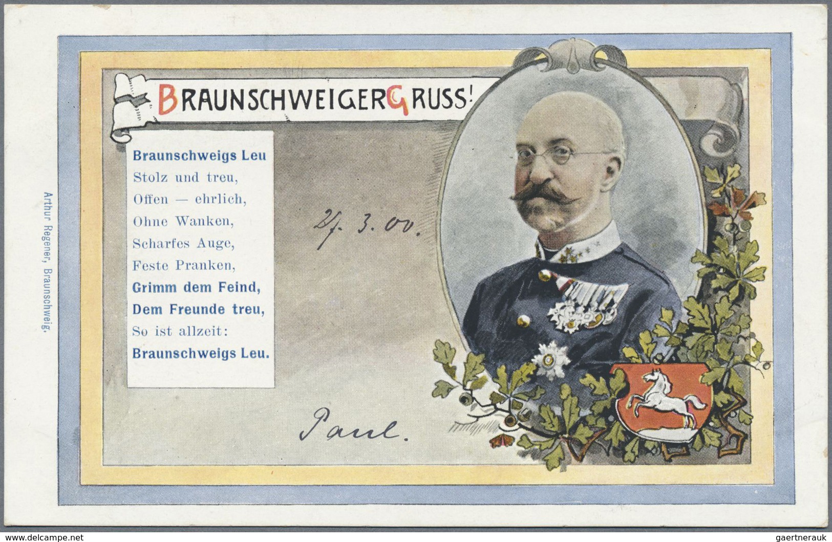 Deutsches Reich - Privatpost (Stadtpost): BRAUNSCHWEIG: 1900, 3 Attraktive Ansichtskarten "Braunschw - Postes Privées & Locales