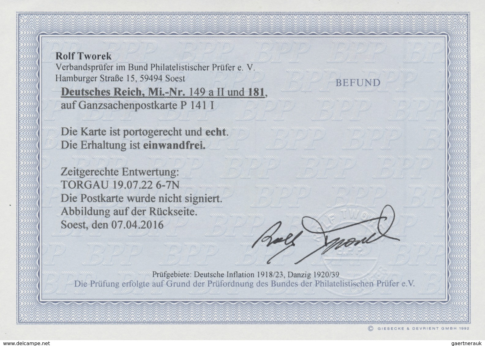 GA Deutsches Reich - Ganzsachen: 1921, 40 Pfg. Ganzsachen-Karte Mit Zufrankatur 80 Pf Germania Und 30 P - Sonstige & Ohne Zuordnung