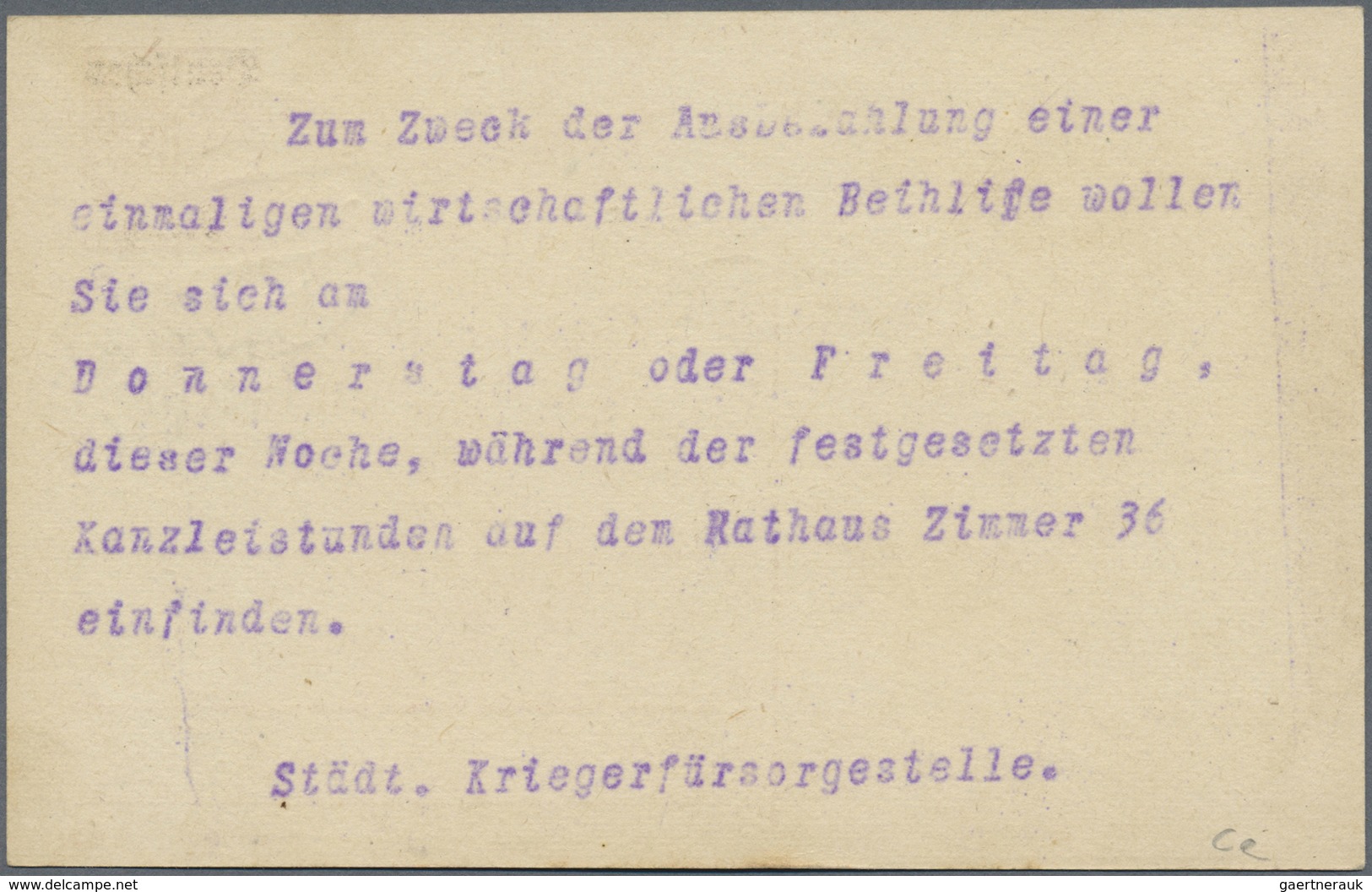 GA Deutsches Reich - Ganzsachen: Dienstpostkarten Für Württemberg : 10 Pf. Mit Aufdruck Und Druckdatum - Sonstige & Ohne Zuordnung