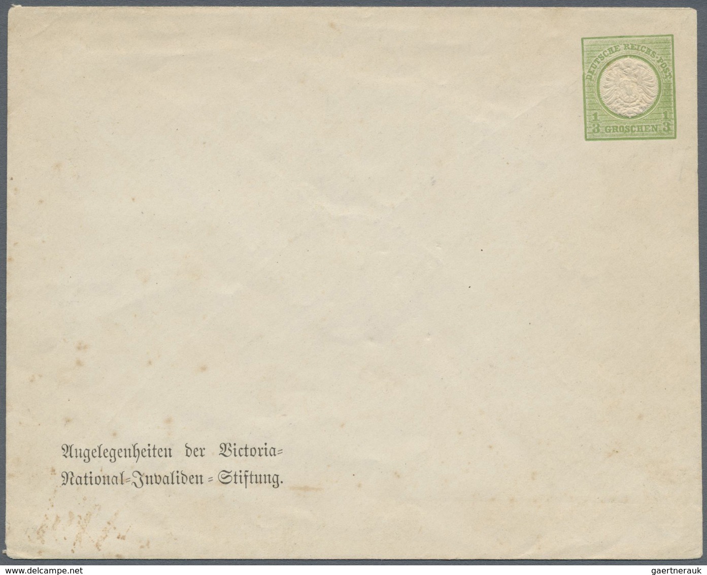 GA Deutsches Reich - Privatganzsachen: 1872, 1/3 Gr. Großer Schild Umschlag Der Victoria-National-Inval - Sonstige & Ohne Zuordnung