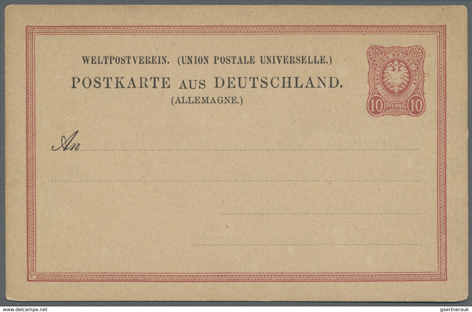 GA Deutsches Reich - Privatganzsachen: 1885 (ca). Privat-Postkarte 10 Pf Ziffer "Bastei" Mit Rs. Bildzu - Altri & Non Classificati