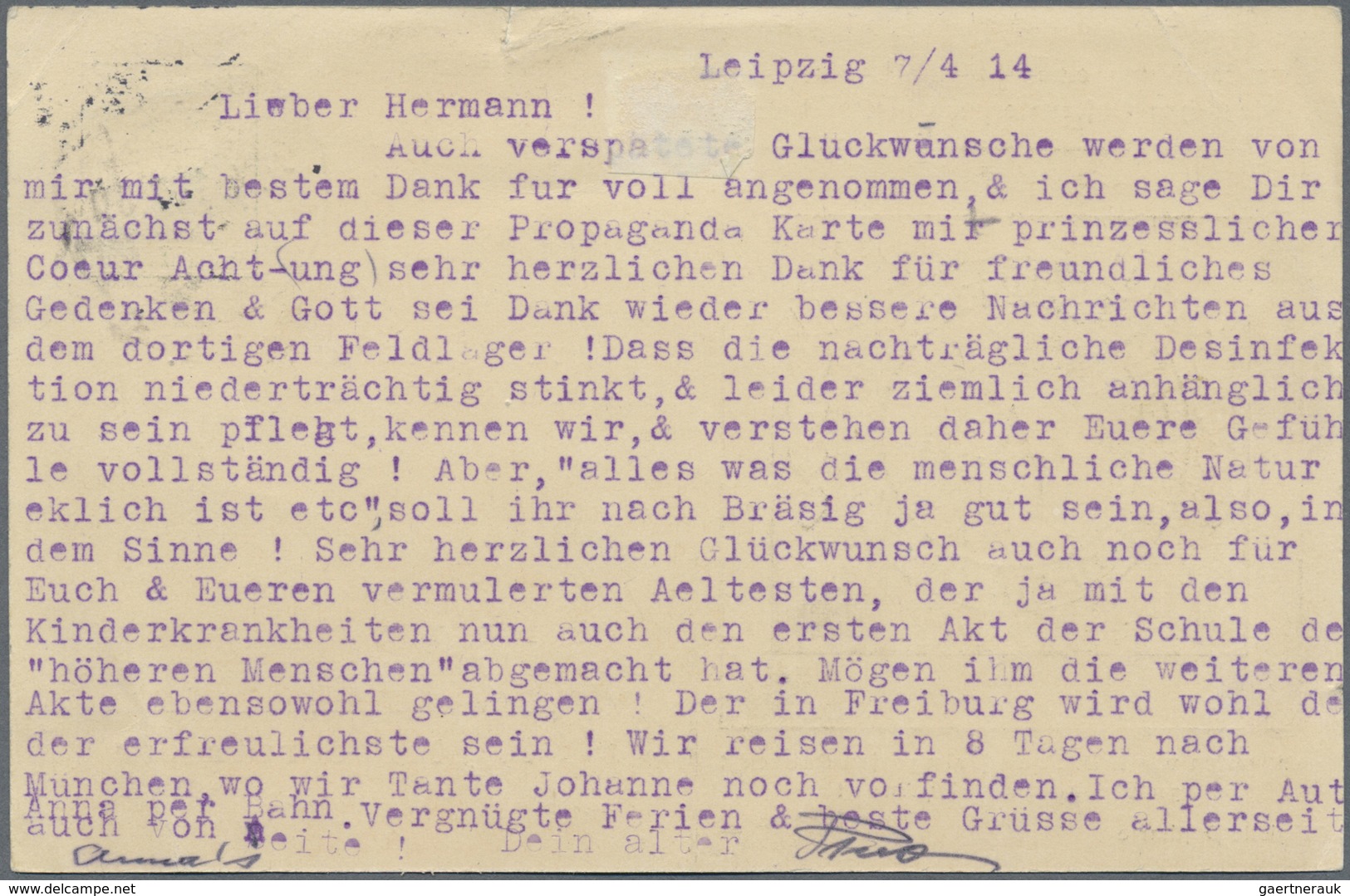 GA Deutsches Reich - Privatganzsachen: 1914, Deutsches Reich. Private Ansichtskarte 5 Pf Germania Für D - Sonstige & Ohne Zuordnung