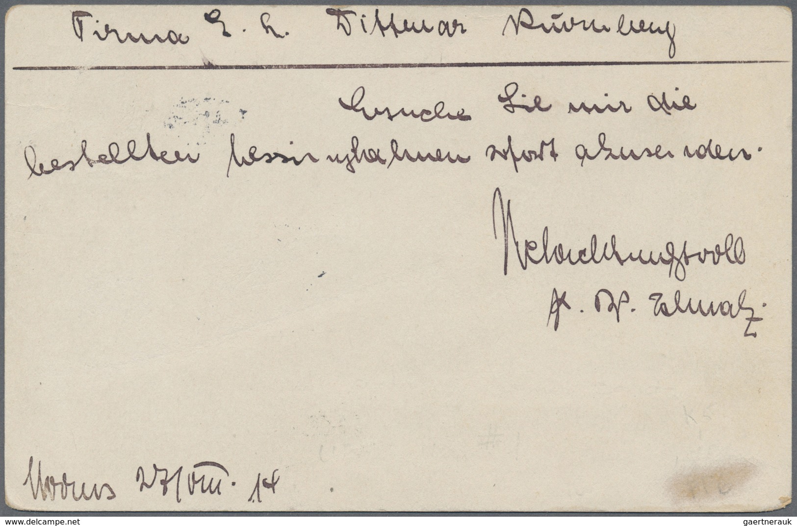 GA Deutsches Reich - Privatganzsachen: 1914. Privat-Postkarte 5 Pf Germania "Der Neue Roederherd Gerda" - Autres & Non Classés