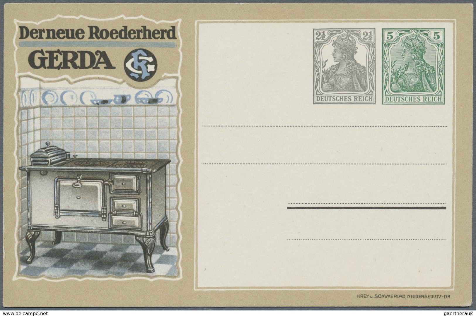 GA Deutsches Reich - Privatganzsachen: 1902/1917. Privat-Postkarte 2½ Pf Grau Neben 5 Pf Grün Germania - Altri & Non Classificati