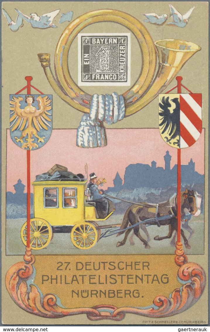 GA Deutsches Reich - Privatganzsachen: 1921/1943, "27. Dt. Philat.-Tag Nürnberg 1921" SoStpl. Auf Ansic - Altri & Non Classificati