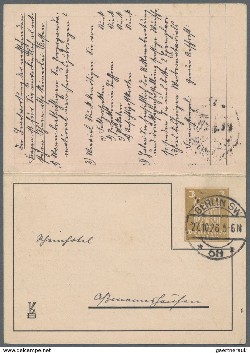 GA Deutsches Reich - Privatganzsachen: 1926. Doppelkarte 3/0 Pf Reichsadler "Kurort Und Bad / Kuno Berg - Sonstige & Ohne Zuordnung