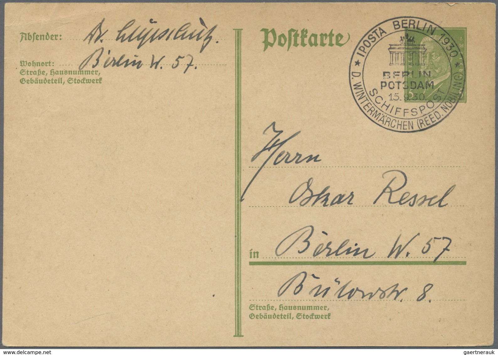 GA Deutsches Reich - Stempel: 1930, "IPOSTA BERLIN 1930 D. WINTERMÄRCHEN SCHIFFSPOST BERLIN-POTSDAM" Un - Machines à Affranchir (EMA)