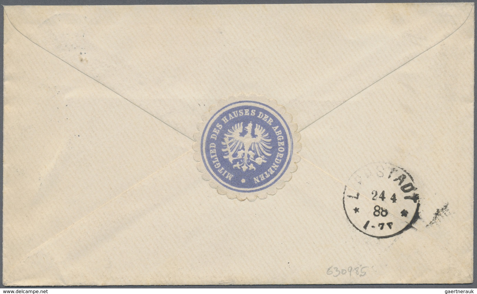 Br Deutsches Reich - Stempel: "BERLIN REICHSTAG 23.3.85" Und Zweiter Abschlag Vom 13.1.94 Auf Zwei Umsc - Machines à Affranchir (EMA)