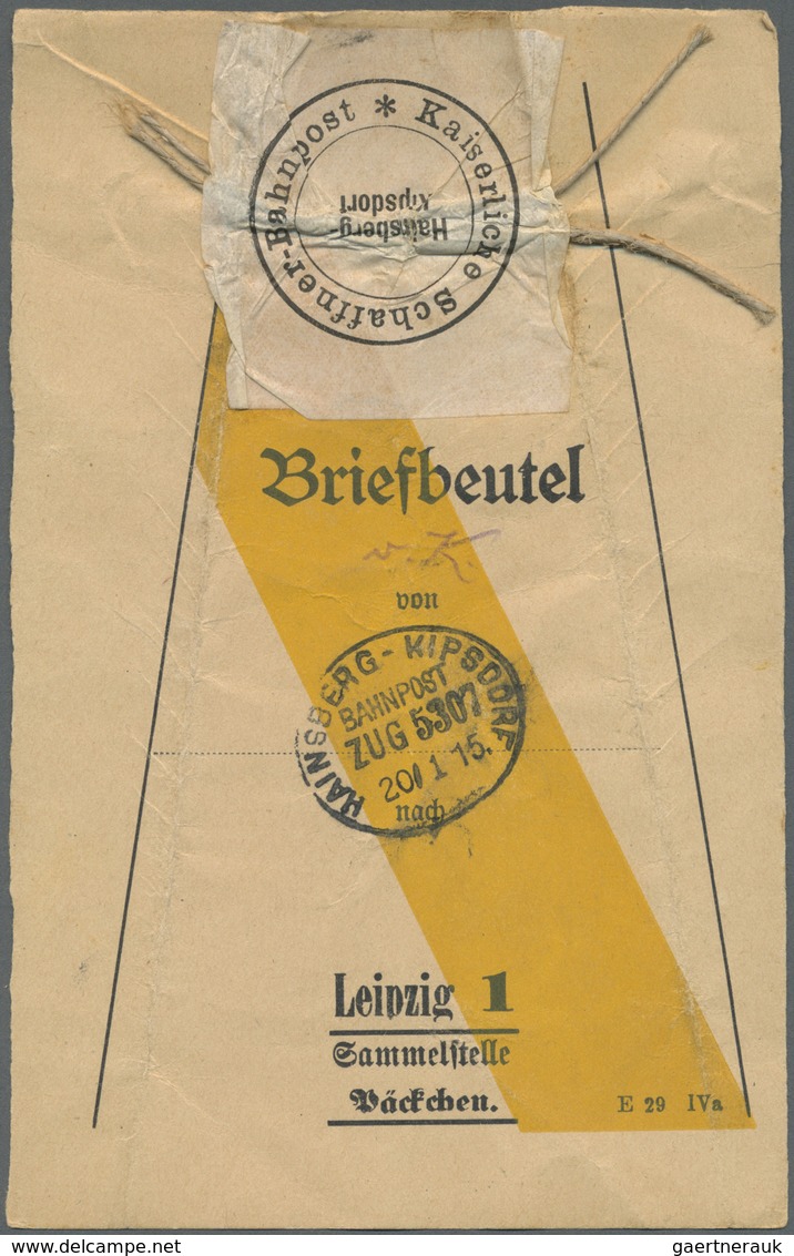 Br Deutsches Reich - Bahnpost: 1915, 5 Briefbeutel-Anhänger Verschiedener Kaiserlicher Schaffner Bahnpo - Autres & Non Classés
