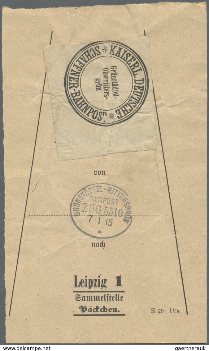 Br Deutsches Reich - Bahnpost: 1915, 5 Briefbeutel-Anhänger Verschiedener Kaiserlicher Schaffner Bahnpo - Autres & Non Classés