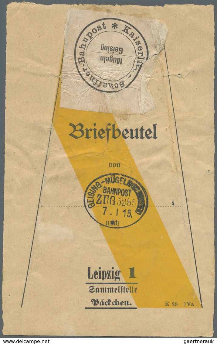 Br Deutsches Reich - Bahnpost: 1915, 5 Briefbeutel-Anhänger verschiedener Kaiserlicher Schaffner Bahnpo