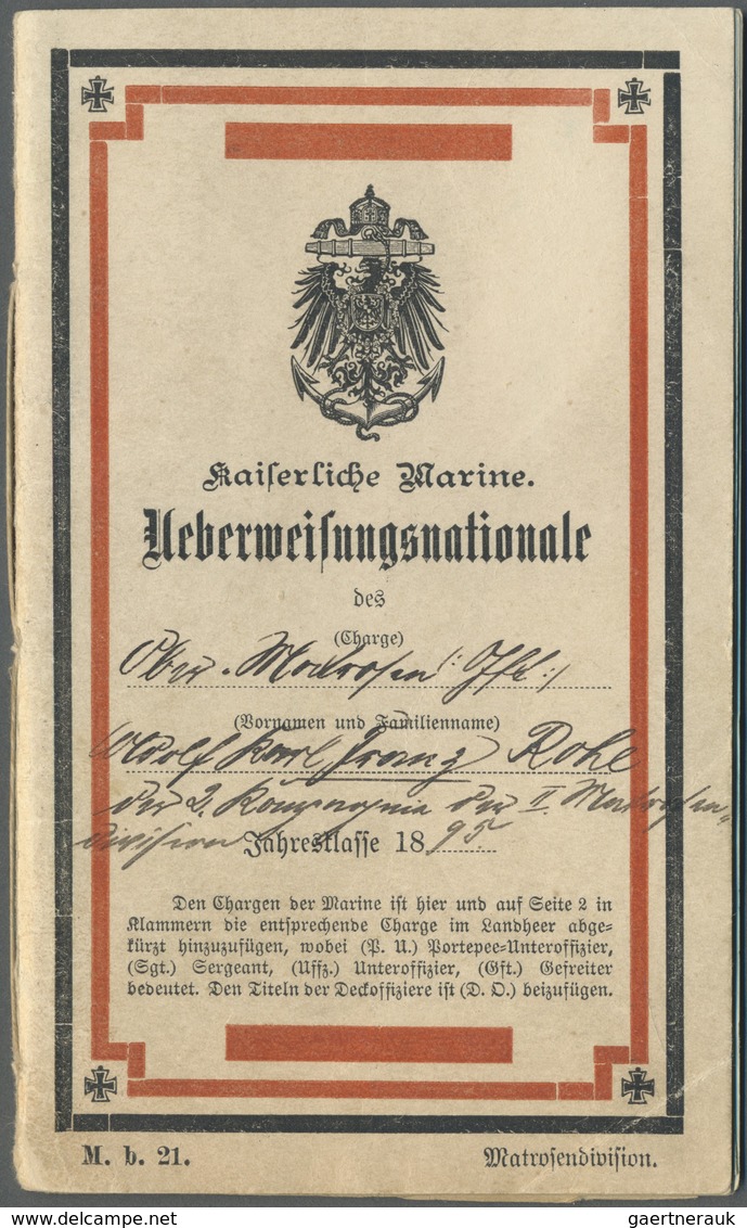 Deutsches Reich - Besonderheiten: 1893/1895: Überweisungsnationale. Kaiserliche Marine Eines Matrose - Altri & Non Classificati