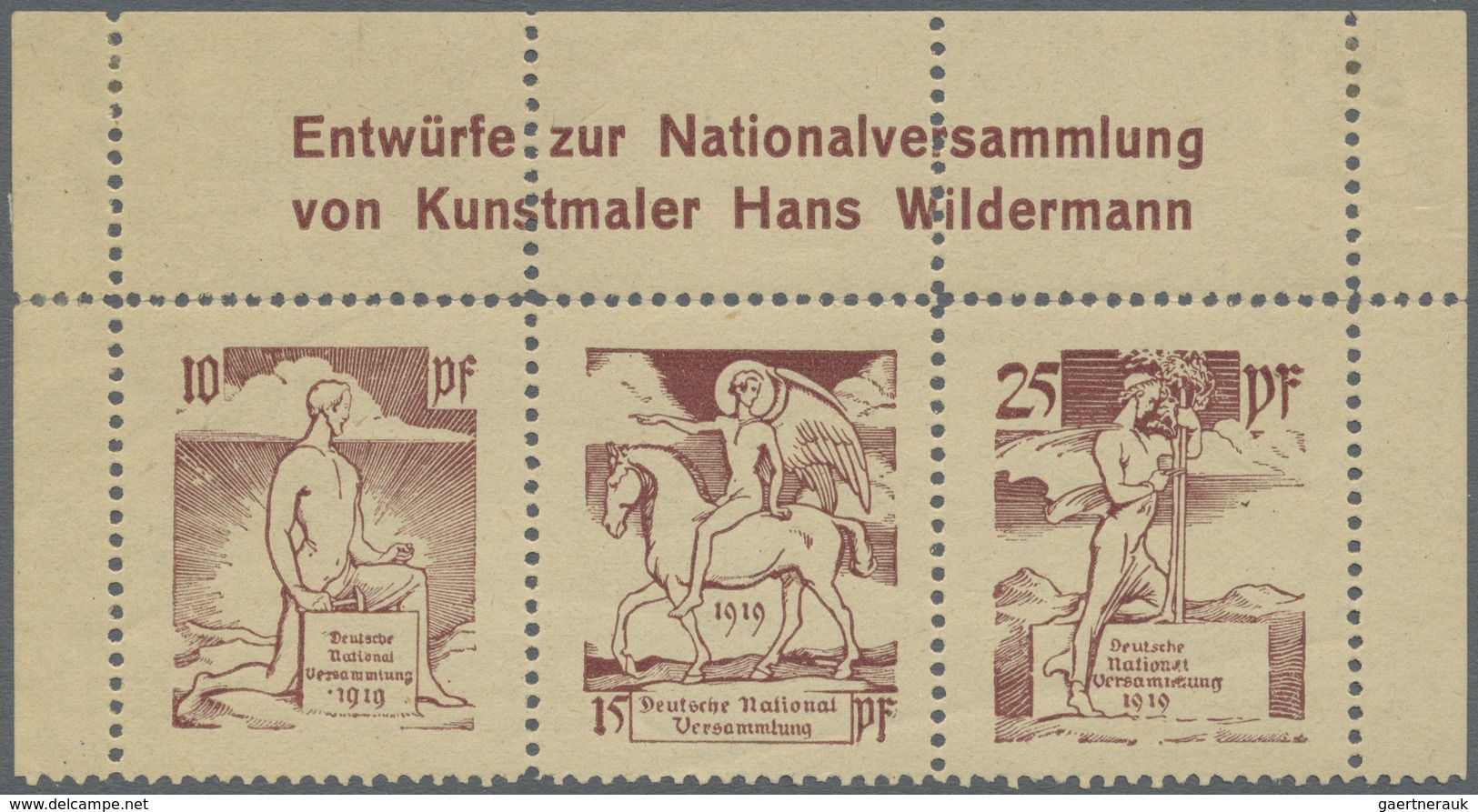 ** Deutsches Reich - Besonderheiten: 1918 Ca., Essay Zur Nationalversammlungsausgabe, Drei Verschiedene - Altri & Non Classificati