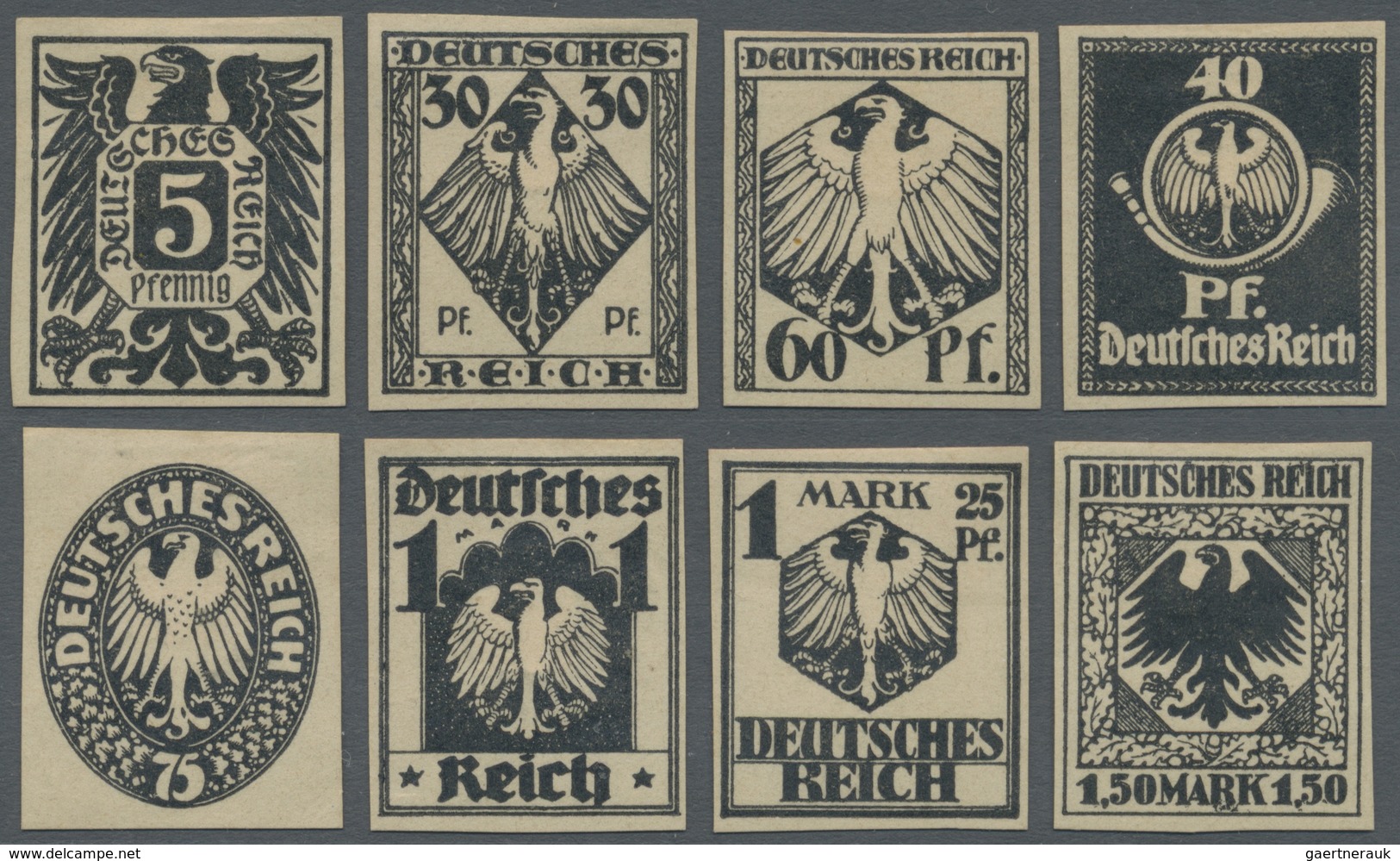 * Deutsches Reich - Besonderheiten: 1918 Ca., 8 Essays In Unterschiedlicher Zeichnung Und In Verschied - Altri & Non Classificati