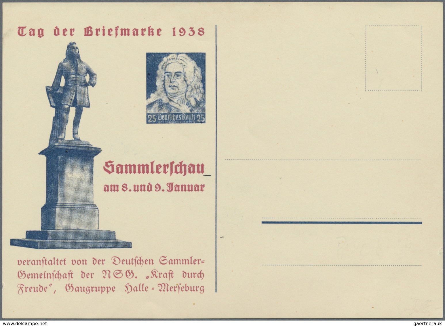 Br Deutsches Reich - Besonderheiten: 1937/1942, Tag Der Briefmarke 1937/38 Halle Und Chemnitz Und Desgl - Altri & Non Classificati