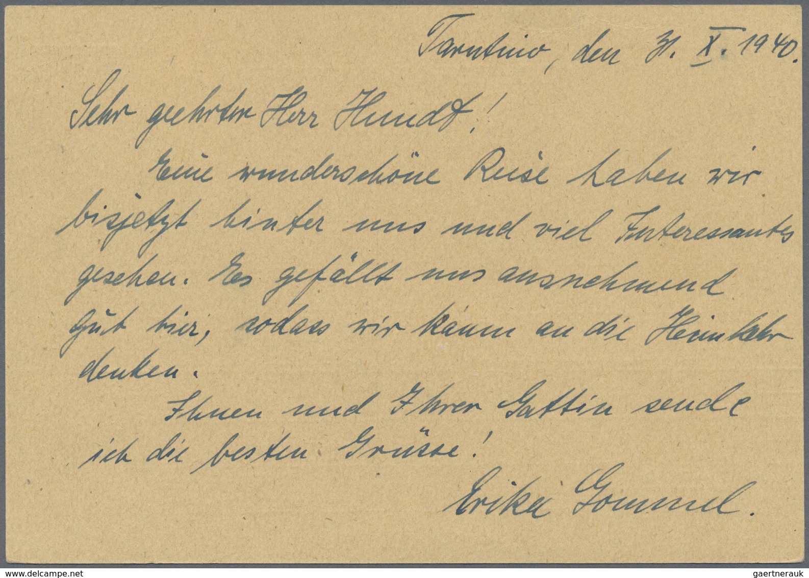 GA Deutsches Reich - Besonderheiten: 1940, (11.9.), Russische Ganzsachenkarte Mit Zusatzfrankatur Von T - Autres & Non Classés