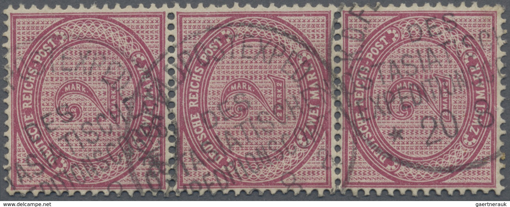 O Deutsche Post In China - Vorläufer: 1901. 2 Mk. Lilakarmin, Senkrechter Dreierstreifer, Schön Entwer - Deutsche Post In China
