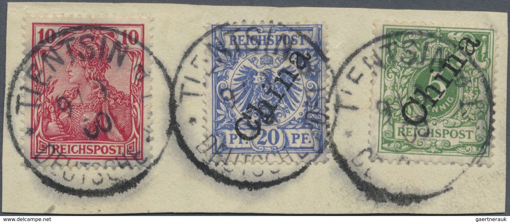 Brfst/O Deutsche Post In China - Mitläufer: 1900, 10 Pf. Germania Reichspost Ohne Aufdruck In Sehr Früher Ve - Cina (uffici)