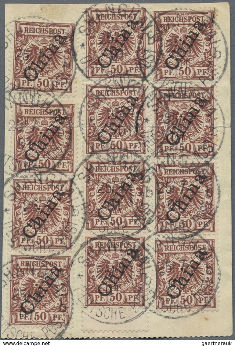 Br Deutsche Post In China: 1901, Feldtelegramm Mit 50 Pfg. (12) Ab "SHANGHAI Deutsche Post B 25.07.01" - Chine (bureaux)