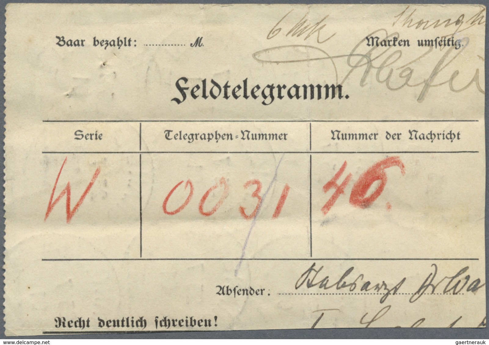 Br Deutsche Post In China: 1901, Feldtelegramm Mit 50 Pfg. (12) Ab "SHANGHAI Deutsche Post B 25.07.01" - Chine (bureaux)