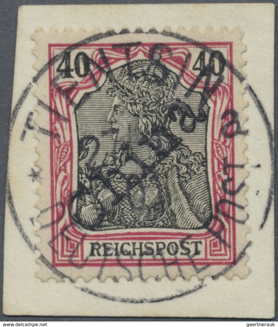 Brfst Deutsche Post In China: 1900/1901, Handstempelaufdruck Auf 40 Pfg., Amtlich Nicht Verausgabter Wert, - Deutsche Post In China