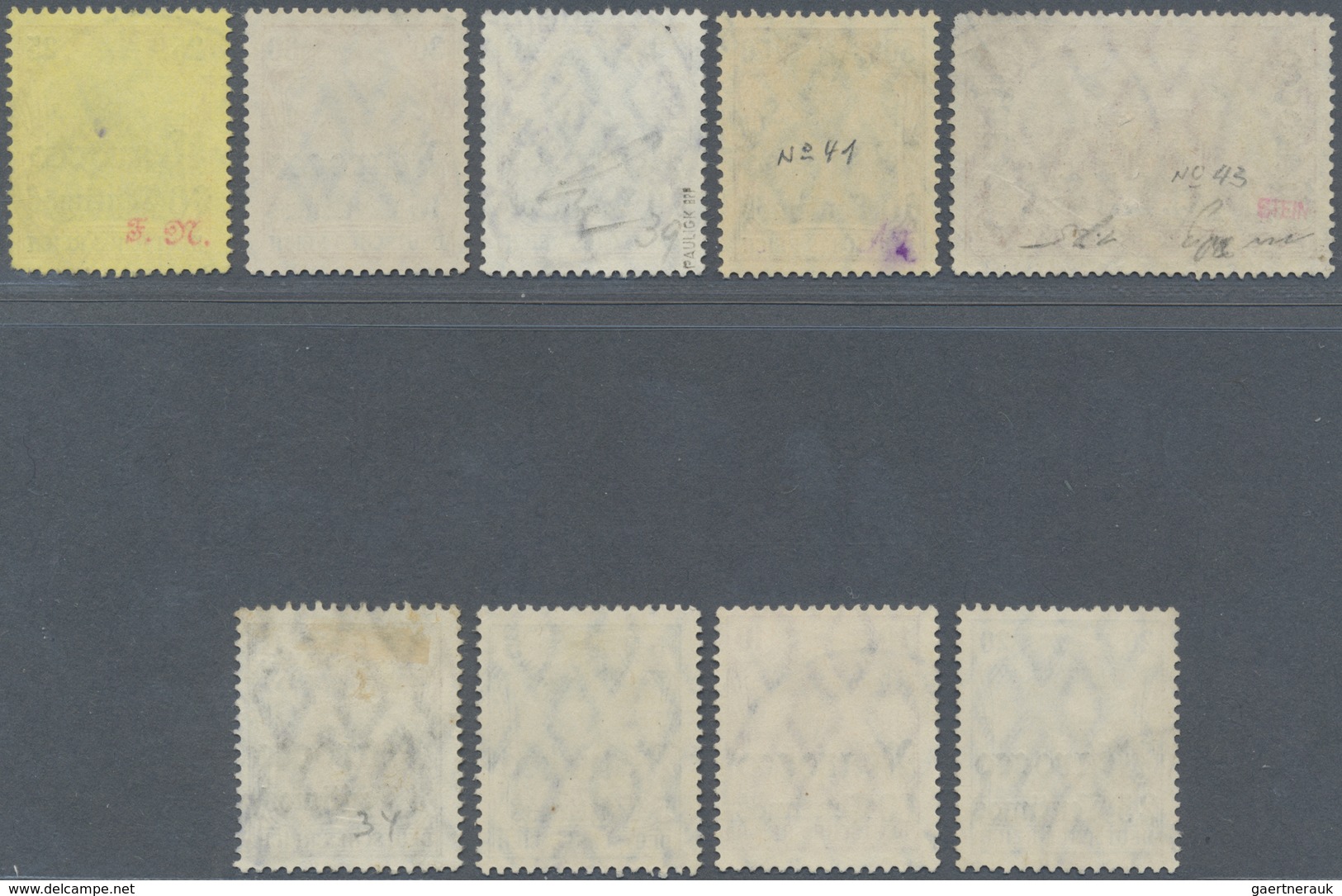 O Deutsche Post In Marokko: 1906. Lot Von 9 Gestempelten Werten, Dabei 1P 25C (runde Ecke) Und 50c. (M - Deutsche Post In Marokko