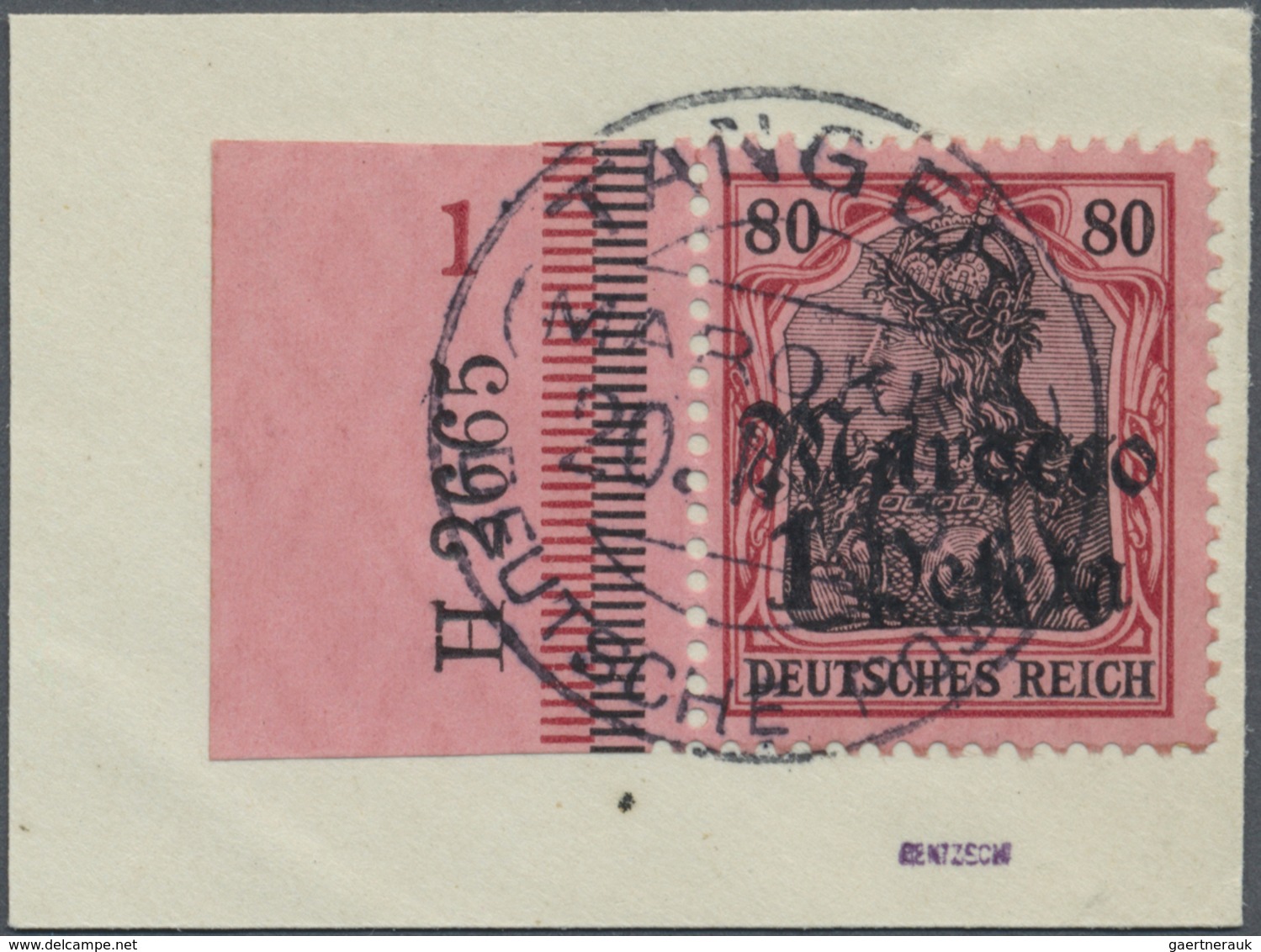 Brfst Deutsche Post In Marokko: 1911, 1 P Auf 80 Pf. Germania, Tadellose Marke  Mit Linkem Seitenrand Und - Marocco (uffici)